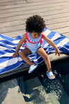 YSABEL MORA Costume da bagno per neonata con volant e fiocco stampa floreale 97091