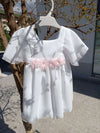 GRANLEI ABITO BIANCO E ROSA CRÊPE GEORGETTE