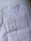 BABYGI PAGLIACCETTO A RIGHE ROSA E BIANCO CON COLLETTO