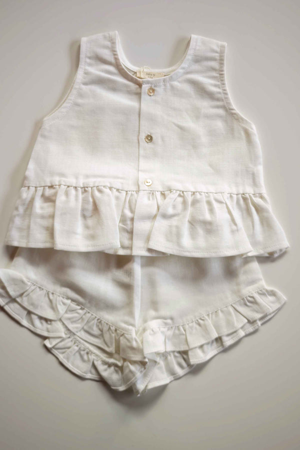 BABYGI COMPLETO PURO LINO BIANCO LN71G