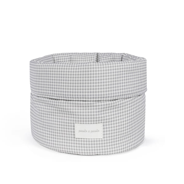 PASITO A PASITO CESTINO ORGANIZER HOME LITTLE BLOOM VICHY GRIGIO