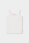 BOBOLI GILET BIMBA COTONE BIANCO+TOP BIANCO