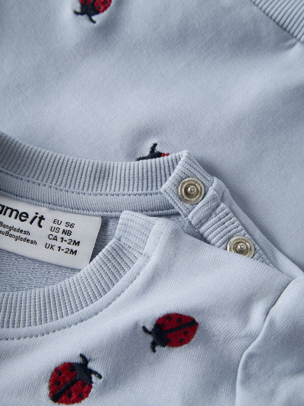 NAME IT TUTA AZZURRA CON COCCINELLE RICAMATE