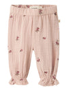 LIL ATELIER PANTALONE GARZATO RICAMATO ROSE