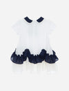 PATACHOU ABITO IN CHIFFON BIANCO E BLU