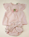 MARLù EK1817 BLUSA+CULOTTE LINO 100% VANIGLIA ROSA PESCO VERDE OLIVA
