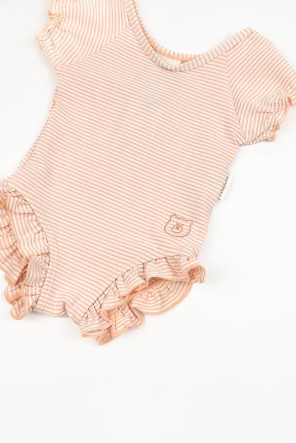 BAMBOOM Costume da bagno con spalle coperte - PINK STRIPES BEAR 435