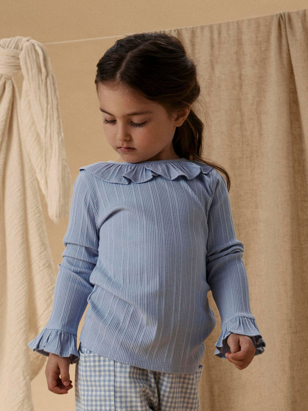 LIL ATELIER MAGLIA ZEN BLUE A COSTINE