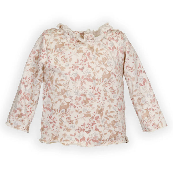 BAMBOOM Shirt con colletto volant - PRINT AUTUMN FOREST 342
