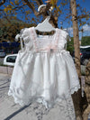GRANLEI ABITO BIANCO CON TULLE E PIZZO+COULOTTE
