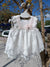 GRANLEI ABITO BIANCO CON TULLE E PIZZO+COULOTTE