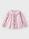 NAME IT CAMICIA A CAMPANA ROSA CON RICAMO