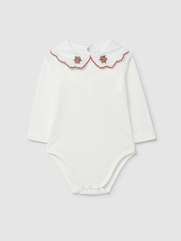 LARANJINHA BODY CON COLLETTO RICAMATO BORDEAUX I6684M35
