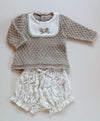 PAZ RODRIGUEZ COMPLETO COPRIFASCE COTONE E CASHMERE+CULOTTE COTONE "PONY"