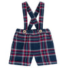 CHICCO PANTALONE BERMUDA TARTAN CON BRETELLE