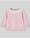 PAZ RODRIGUEZ COMPLETO 100% LANA COLLO ROUCHES ROSA