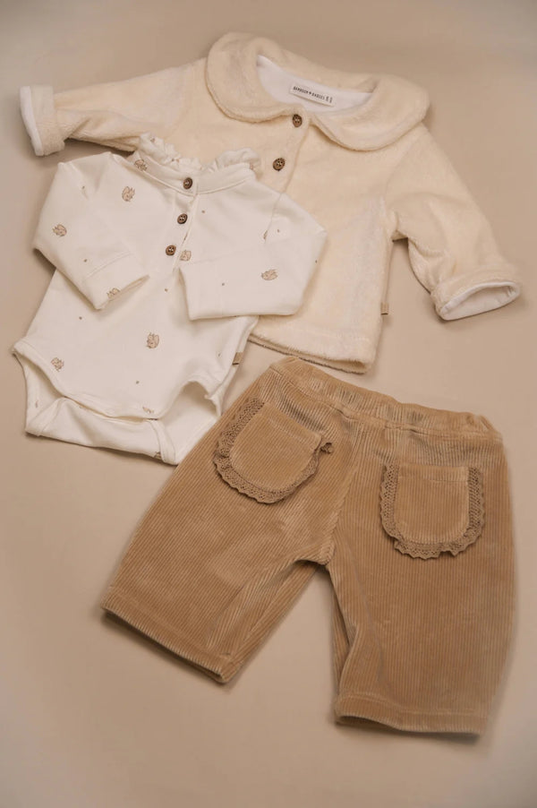 BAMBOOM Pants curderoy ampio - MOCHA SAND 347