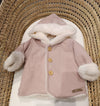 CALAMARO CAPPOTTINO ROSA CON PELLICCIOTTO BIANCO INTERNO 14019