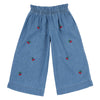 CHICCO JEANS LUNGHI A PALAZZO CON CILIEGINE RICAMATE