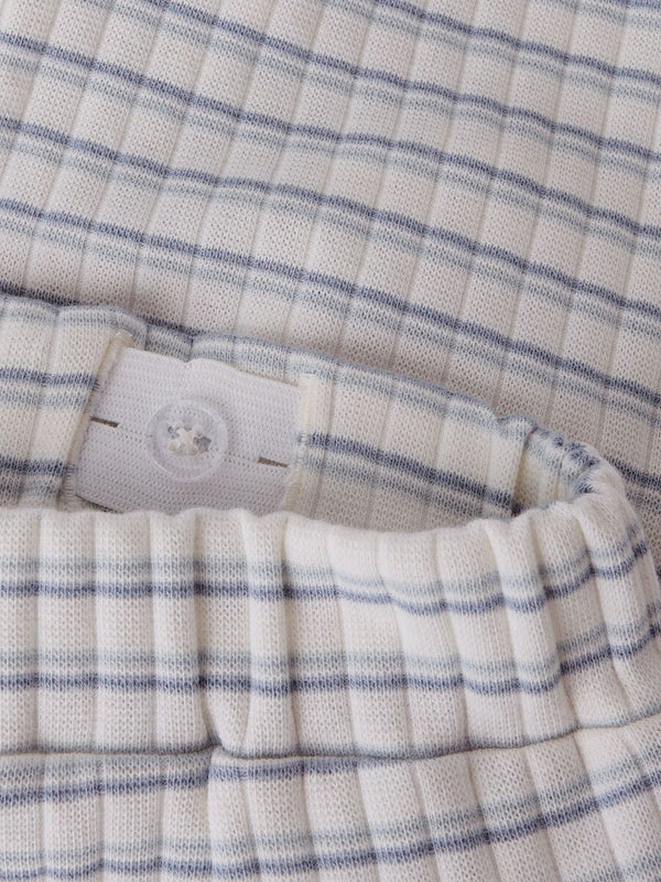LIL ATELIER PANTALONE BERMUDA A RIGHE BIANCO E AZZURRO
