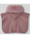PAZ RODRIGUEZ PONCHO "ESENCIAL" CON PELLICCIA ROSA BLUSH