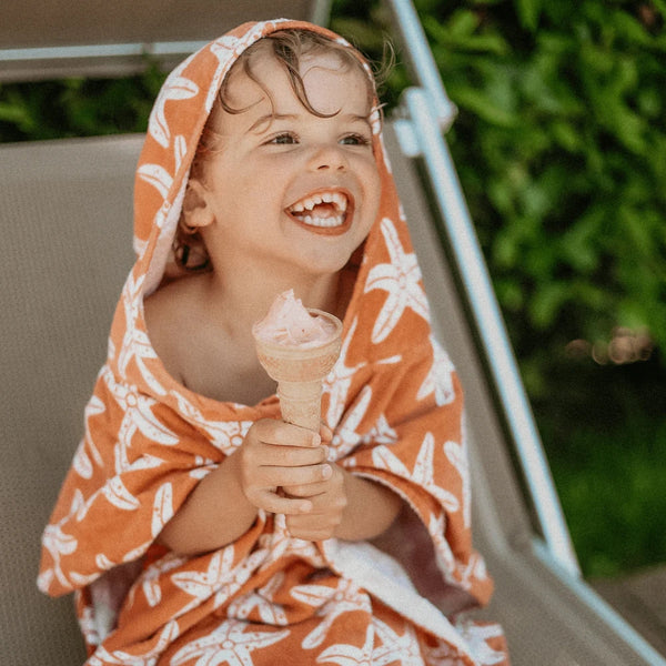 SWIMESSENTIAL Poncho da spiaggia - Arancione - Seastar 50X55