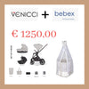 SET CULLA EVOLUTIVA MARILYN BEBEX COMPLETA DI TESSILE+ TRIO VENICCI CLARO VANILLA CON THIAGO NERO