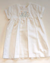 BABYGI ABITO 100% LINO BIANCO CON RICAMO FIORI LN860G