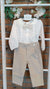PAZ RODRIGUEZ COMPLETO CAMICIA+PANTALONE VELLUTO BEIGE