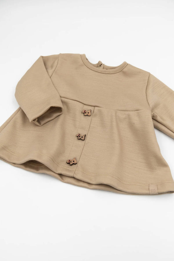 BAMBOOM Maglia con bottoncini frontali - MOCHA SAND 347