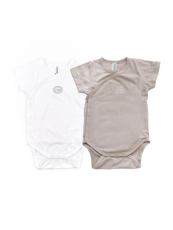 BAMBOOM BODY MEZZA MANICA 2PZ BIANCO CAMMELLO