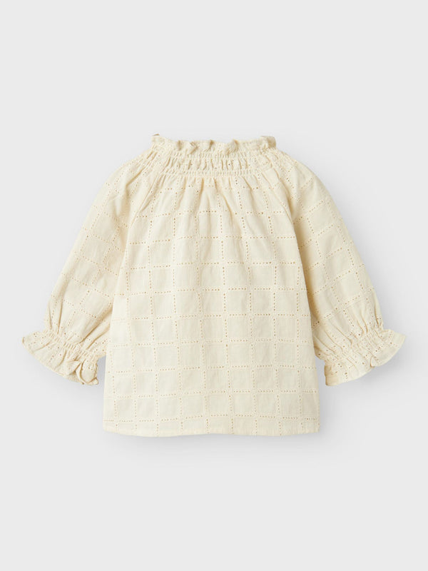 LIL ATELIER CAMICIA TRAFORATA CON COLLO ARRICCIATO