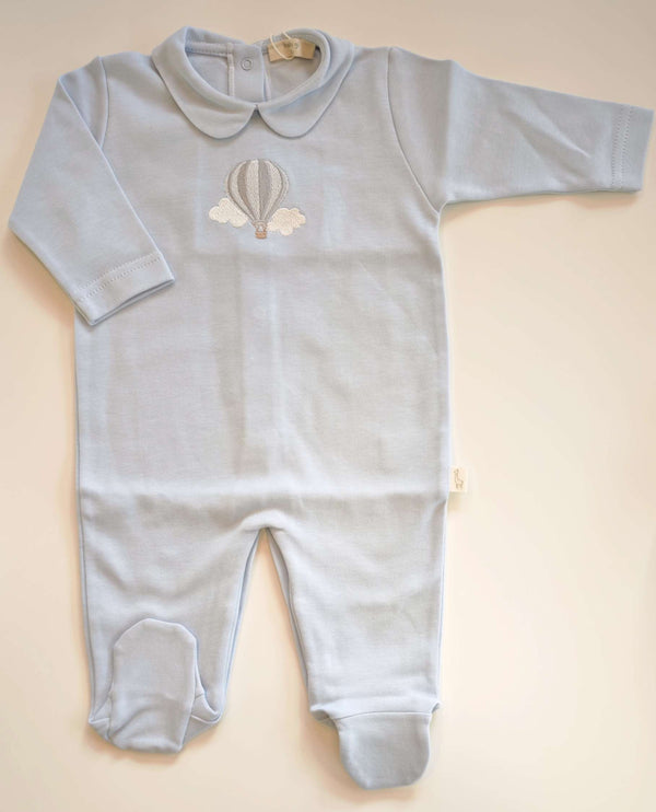 BABYGI TUTINA AZZURRA CON MONGOLFIERA RICAMATA AB50B
