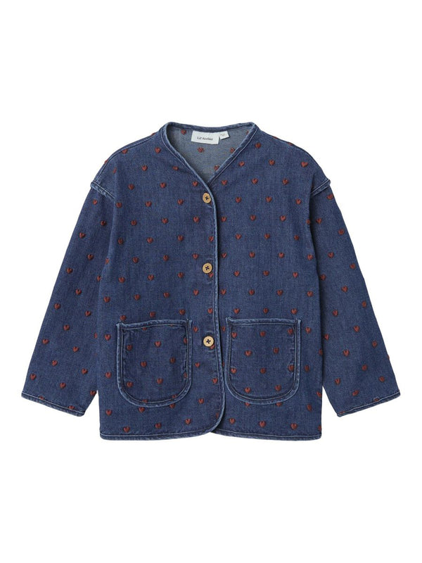 LIL ATELIER GIACCA JEANS CON RICAMO CUORICINI
