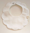BABYGI BAVAGLINO PIQUET BIANCO NUVOLETTA CON RICAMO MENTA DY23