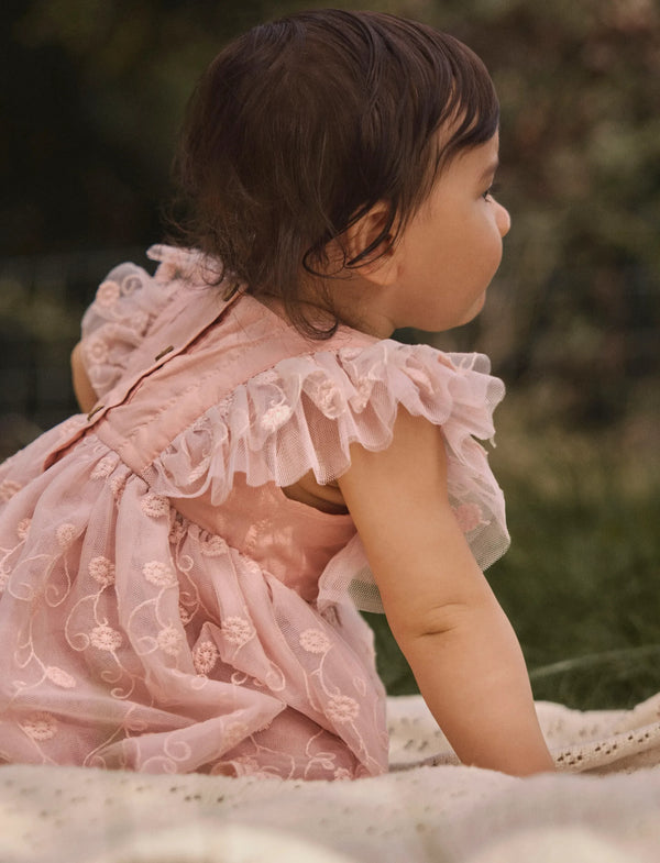 LIL ATELIER ABITO CON BODY TULLE PEACH WHIP