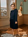 PATACHOU ABITO IN INTERLOCK E VELLUTO BLUE NAVY PAP/VET4133466