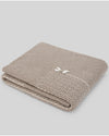Paz Rodriguez coperta cotone/cachemire tortora lavorata