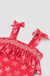 YSABEL MORA COSTUME Costume da bagno da bambina con volant stampato a stelle marine 95141