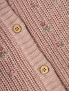 LIL ATELIER CARDIGAN ROSE RICAMATO