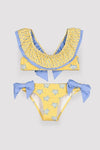 YSABEL MORA Bikini da bambina con volant e fiocchi, stampa tartaruga 95150