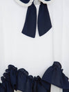 PATACHOU ABITO IN CHIFFON BIANCO E BLU