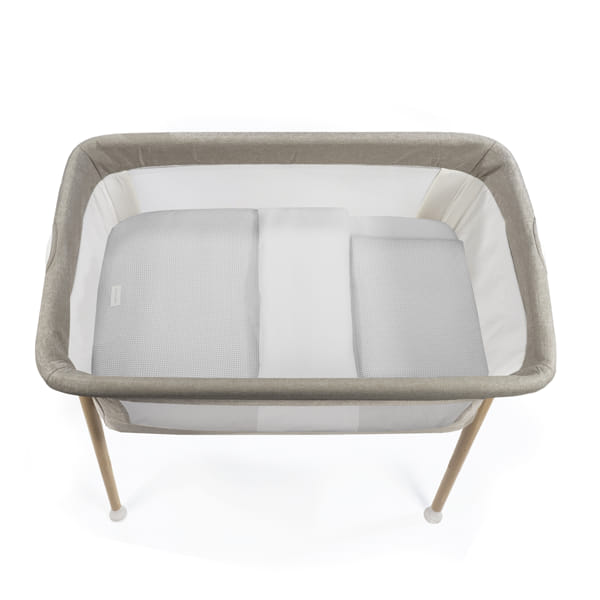 PASITO A PASITO PIUMINO PER CULLA + LENZUOLO CON ANGOLI + CUSCINO 90X50 CM LITTLE BLOOM VICHY GRIGIO TOG 2,5