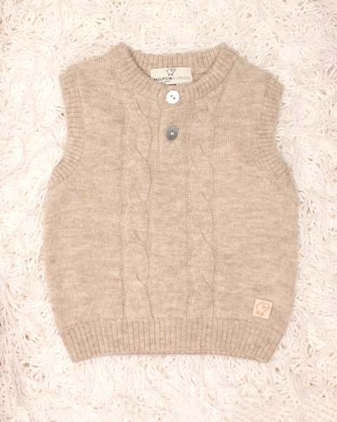 MAGLIFICIO DI VERONA GILET TRECCE BEIGE 045673