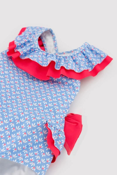 YSABEL MORA Costume da bagno per neonata con volant e fiocco stampa floreale 97091