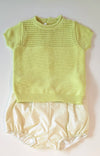 PECESA COMPLETO MAGLIA FILO COTONE 100%+PANTALONE RIGHE COTONE PISTACCHIO