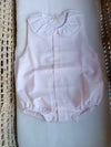 BABYGI PAGLIACCETTO A RIGHE ROSA E BIANCO CON COLLETTO