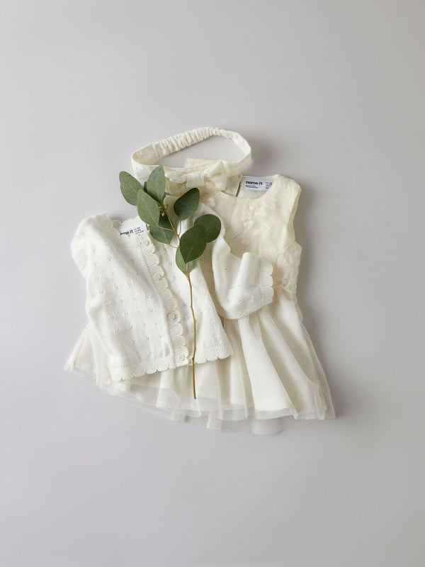 NAME IT CARDIGAN RICAMATO cloud dancer
