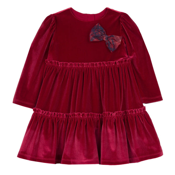 CHICCO ABITO MANICA LUNGA VELLUTO ROSSO