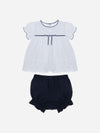 PATACHOU COMPLETO BLUSA+COULOTTE BIANCO MARINE